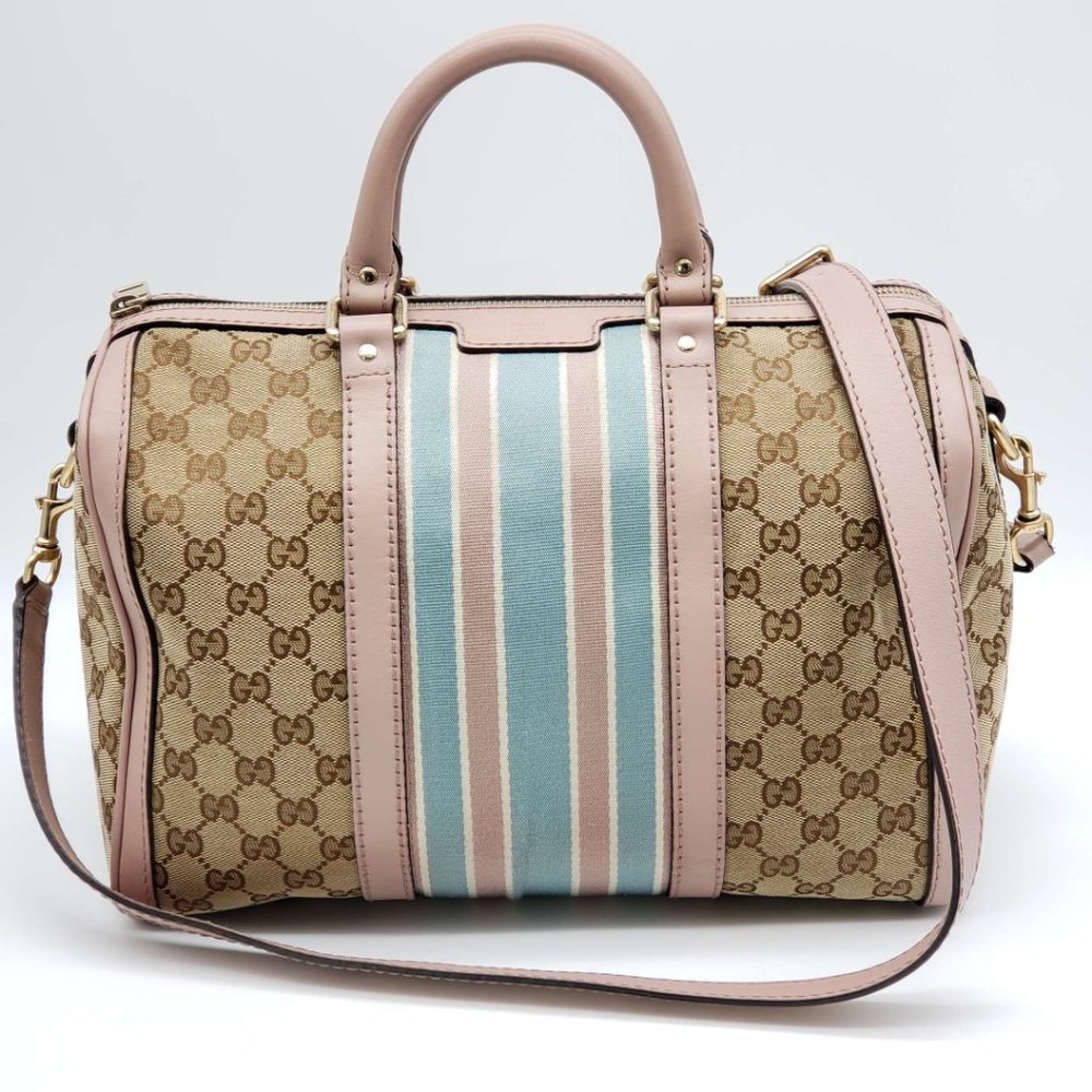 100% Authentic Gucci Canvas Vintage Medium Crossbody Bag